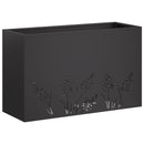 vidaXL Kerti cserép Fekete 80 x 20 x 49 cm Hidegen hengerelt acél
