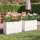 vidaXL Kerti cserép 2 db Fehér 80 x 20 x 49 cm Hidegen hengerelt acél