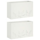 vidaXL Kerti cserép 2 db Fehér 80 x 20 x 49 cm Hidegen hengerelt acél