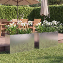 vidaXL Kerti cserép 2 db Ezüst 80 x 20 x 49 cm Rozsdamentes Acél