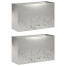 vidaXL Kerti cserép 2 db Ezüst 80 x 20 x 49 cm Rozsdamentes Acél