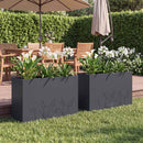 vidaXL Kerti cserép 2 db Antracitszürke 80 x 30 x 49 cm