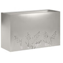 vidaXL Kerti cserép 2 db Ezüst 80 x 30 x 49 cm Rozsdamentes Acél