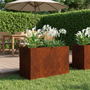 vidaXL Kerti cserép Rozsdás 80 x 30 x 49 cm Időjárásálló Acél
