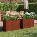 vidaXL Kerti cserép 2 db Rozsdás 80 x 30 x 49 cm Időjárásálló Acél