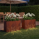 vidaXL Kerti cserép 2 db Rozsdás 80 x 30 x 49 cm Időjárásálló Acél
