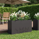 vidaXL Kerti cserép Fekete 100 x 20 x 49 cm Hidegen hengerelt acél