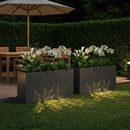 vidaXL Kerti cserép 2 db Fekete 100 x 20 x 49 cm