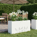vidaXL Kerti cserép Fehér 100 x 20 x 49 cm Hidegen hengerelt acél