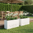 vidaXL Kerti cserép 2 db Fehér 100 x 20 x 49 cm Hidegen hengerelt acél