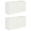 vidaXL Kerti cserép 2 db Fehér 100 x 20 x 49 cm Hidegen hengerelt acél