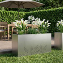 vidaXL Kerti cserép Ezüst 100 x 20 x 49 cm Rozsdamentes Acél