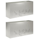 vidaXL Kerti cserép 2 db Ezüst 100 x 20 x 49 cm Rozsdamentes Acél