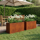 vidaXL Kerti cserép 2 db Rozsdás 100 x 20 x 49 cm Időjárásálló Acél