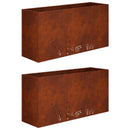 vidaXL Kerti cserép 2 db Rozsdás 100 x 20 x 49 cm Időjárásálló Acél