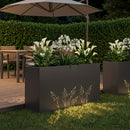 vidaXL Kerti cserép Fekete 100 x 30 x 49 cm Hidegen hengerelt acél