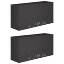 vidaXL Kerti cserép 2 db Fekete 100 x 30 x 49 cm