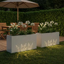 vidaXL Kerti cserép 2 db Fehér 100 x 30 x 49 cm Hidegen hengerelt acél