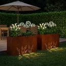 vidaXL Kerti cserép 2 db Rozsdás 100 x 30 x 49 cm Időjárásálló Acél