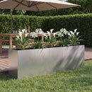 vidaXL Kerti cserép Ezüst 200 x 40 x 60 cm Rozsdamentes Acél