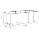 vidaXL Kerti cserép Fekete 200 x 80 x 60 cm Hidegen hengerelt acél