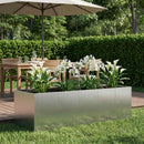 vidaXL Kerti cserép Ezüst 200 x 80 x 60 cm Rozsdamentes Acél