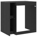 vidaXL Mosógép Szekrény tárolóval Fekete tölgy 87 x 60 x 89 cm Faanyag