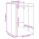vidaXL Mosógép Szekrény Betonszürke 67,5 x 62 x 97 cm Szerelt fa