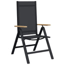 vidaXL Fekvő Kerti Székek 2 pcs Fekete 58 x 73 x 111,5 cm Textilén