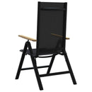 vidaXL Fekvő Kerti Székek 2 pcs Fekete 58 x 73 x 111,5 cm Textilén