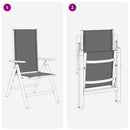 vidaXL Fekvő Kerti Székek 2 pcs Fekete 58 x 73 x 111,5 cm Textilén