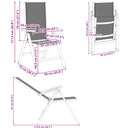 vidaXL Fekvő Kerti Székek 2 pcs Fekete 58 x 73 x 111,5 cm Textilén