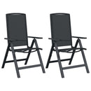 vidaXL Fekvő Kerti Székek 2 pcs Fekete 58 x 71 x 112 cm Textilén