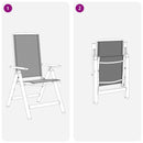 vidaXL Fekvő Kerti Székek 2 pcs Fekete 58 x 71 x 112 cm Textilén