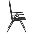 vidaXL Fekvő Kerti Székek 2 pcs Fekete 58 x 71 x 112 cm Textilén