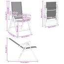 vidaXL Fekvő Kerti Székek 2 pcs Fekete 58 x 71 x 112 cm Textilén