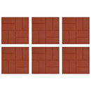 vidaXL Lépőkő 6 pcs Piros 40,5 x 40,5 x 2 cm Gumi