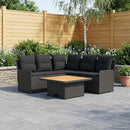 vidaXL Bútor szettek párnával 4 pcs Fekete PE Rattan