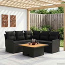 vidaXL Bútor szettek párnával 4 pcs Fekete PE Rattan