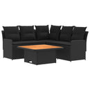 vidaXL Bútor szettek párnával 4 pcs Fekete PE Rattan