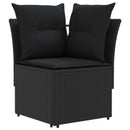 vidaXL Bútor szettek párnával 4 pcs Fekete PE Rattan