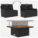 vidaXL Bútor szettek párnával 4 pcs Fekete PE Rattan