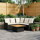 vidaXL Bútor szettek párnával 4 pcs Fekete és Krém PE Rattan