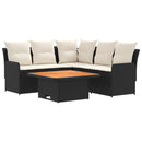 vidaXL Bútor szettek párnával 4 pcs Fekete és Krém PE Rattan