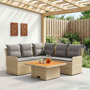 vidaXL Bútor szettek párnával 4 pcs Beige és Világosszürke PE Rattan