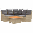 vidaXL Bútor szettek párnával 4 pcs Beige és Világosszürke PE Rattan