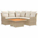 vidaXL Bútor szettek párnával 4 pcs Beige és krém PE Rattan