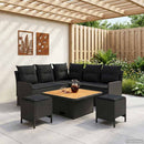 vidaXL Bútor szettek párnával 6 pcs Fekete PE Rattan