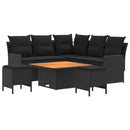vidaXL Bútor szettek párnával 6 pcs Fekete PE Rattan