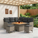 vidaXL Bútor szettek párnával 6 pcs Szürke és sötétszürke PE Rattan